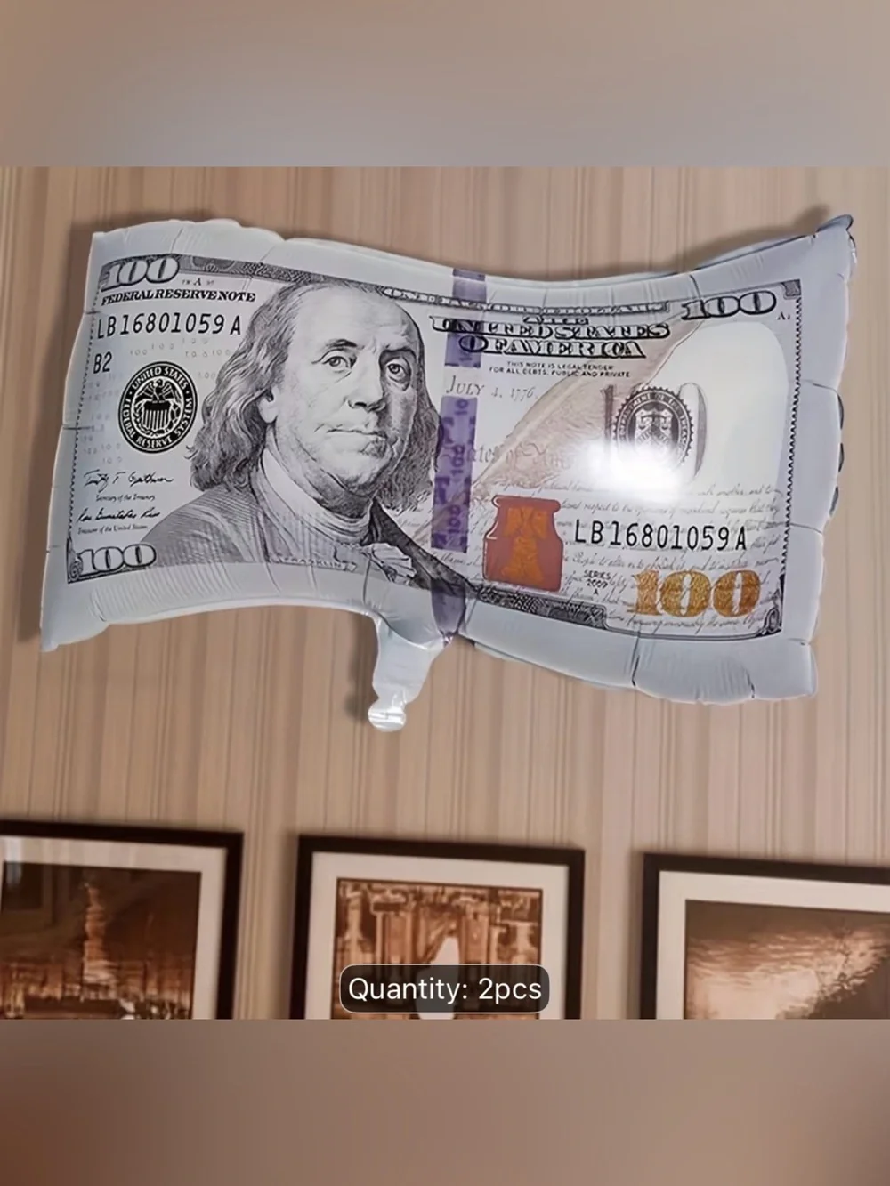 2- Pack Of 100 DOLLAR BALLOONS